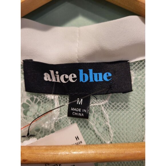 New White Chiffon Lace Ruffle Bow Neck Artsy Western Button Up Top Sz M - Picture 8 of 10